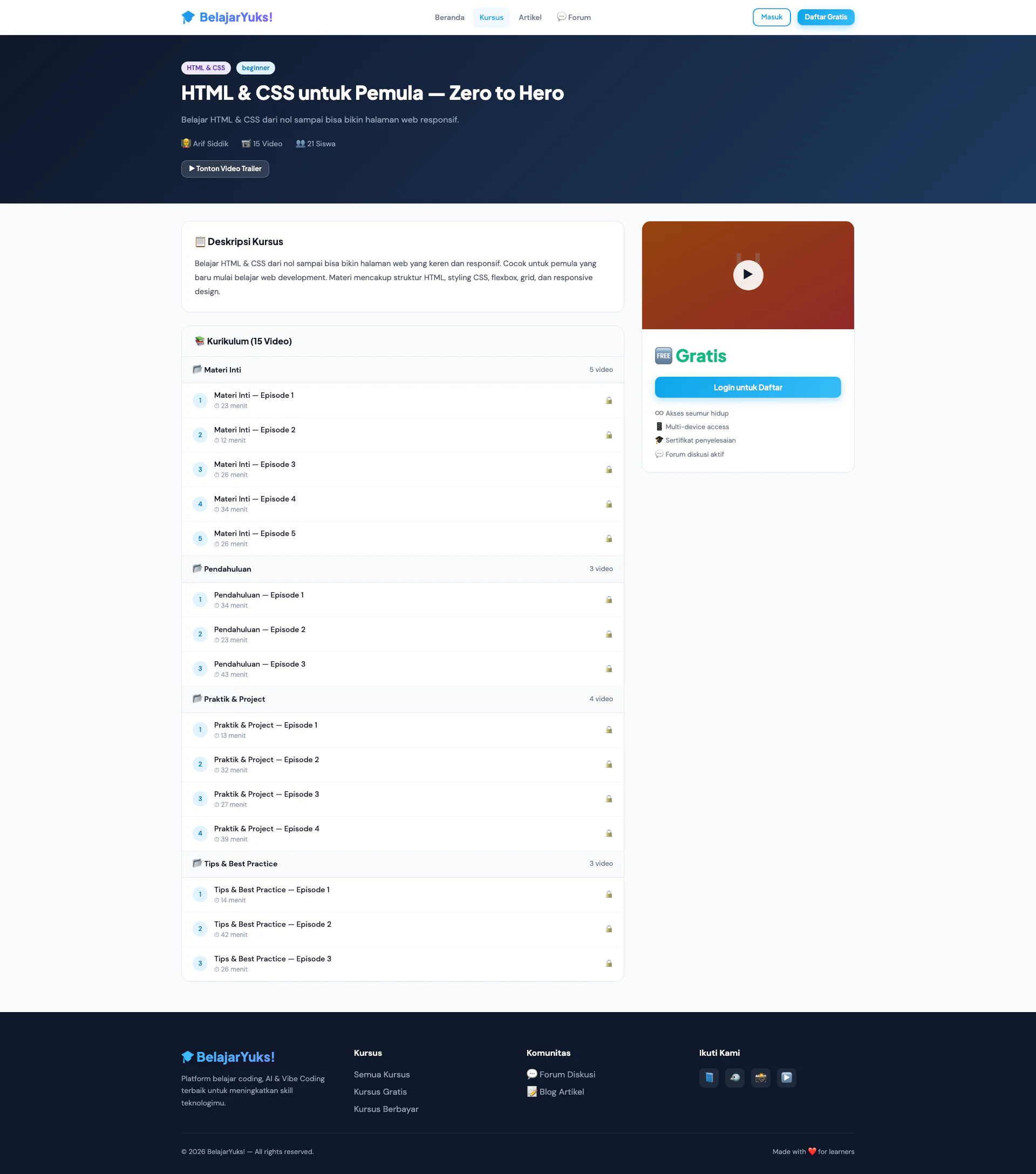 Gallery Web LMS Belajar Online