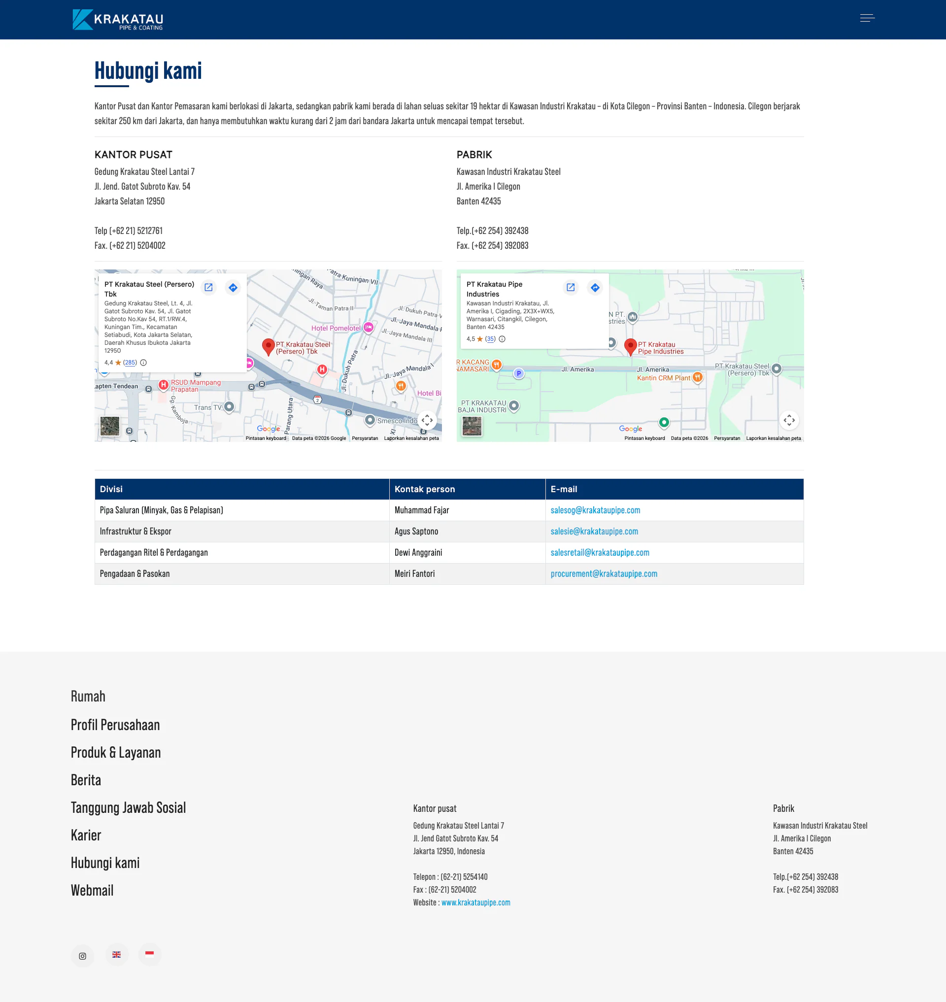 Gallery Web Profil Perusahaan PT. Krakatau Pipe Industries