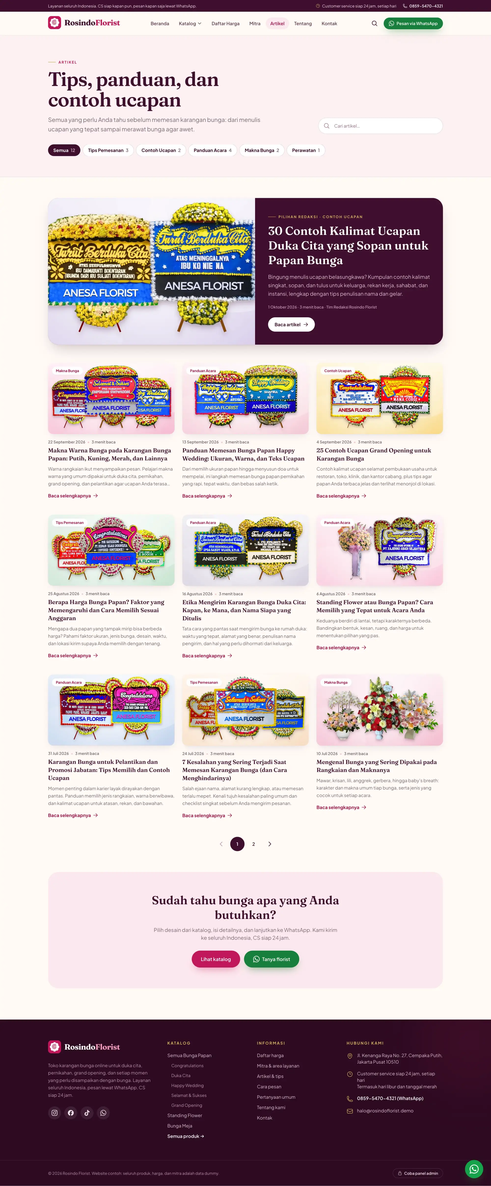 Gallery Rosindo Florist: Toko Papan Bunga & Karangan Bunga Online Seluruh Indonesia