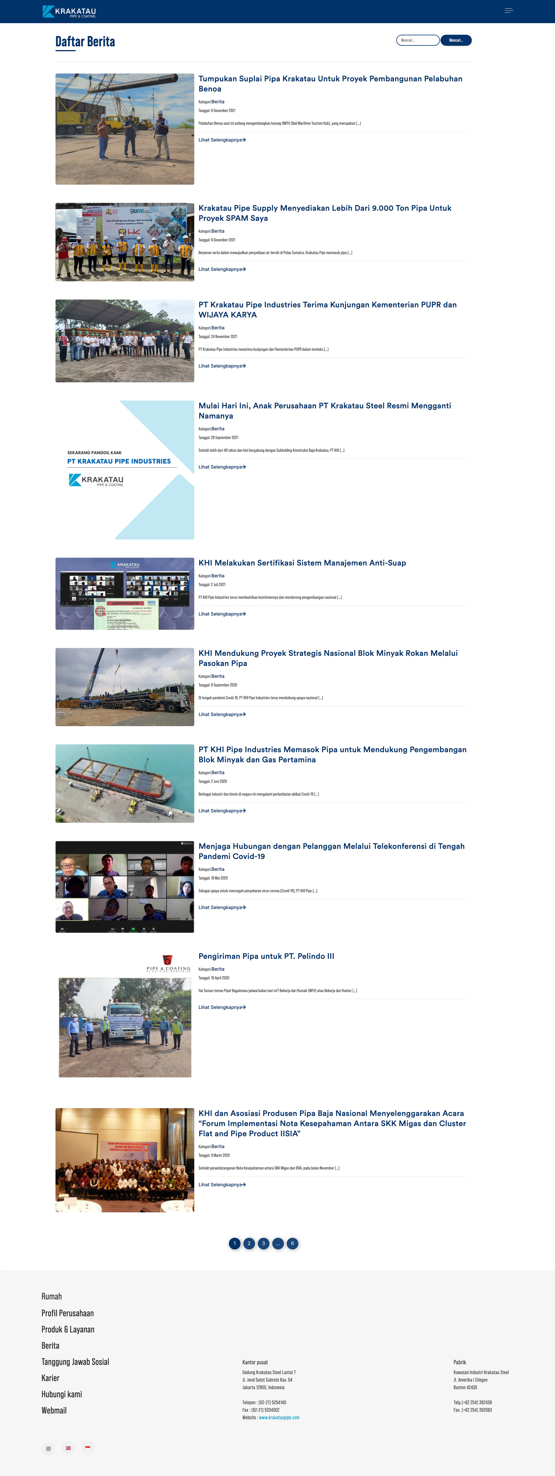 Gallery Web Profil Perusahaan PT. Krakatau Pipe Industries