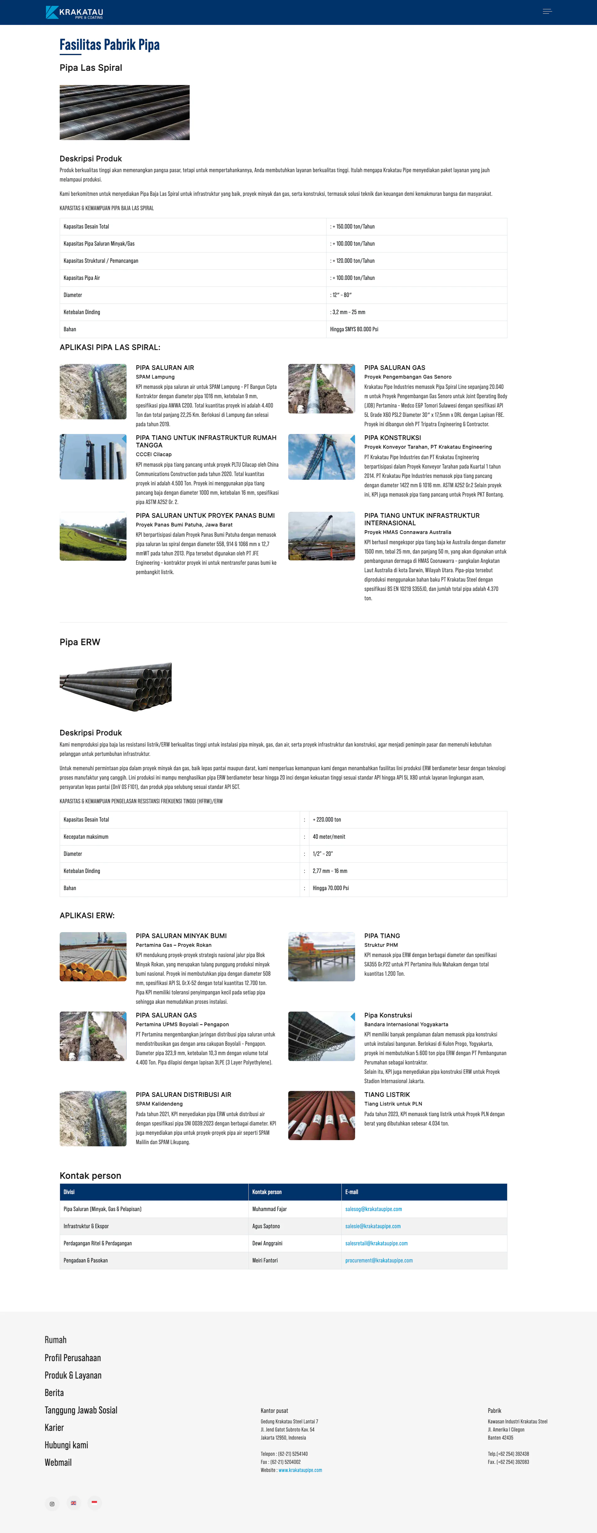 Gallery Web Profil Perusahaan PT. Krakatau Pipe Industries