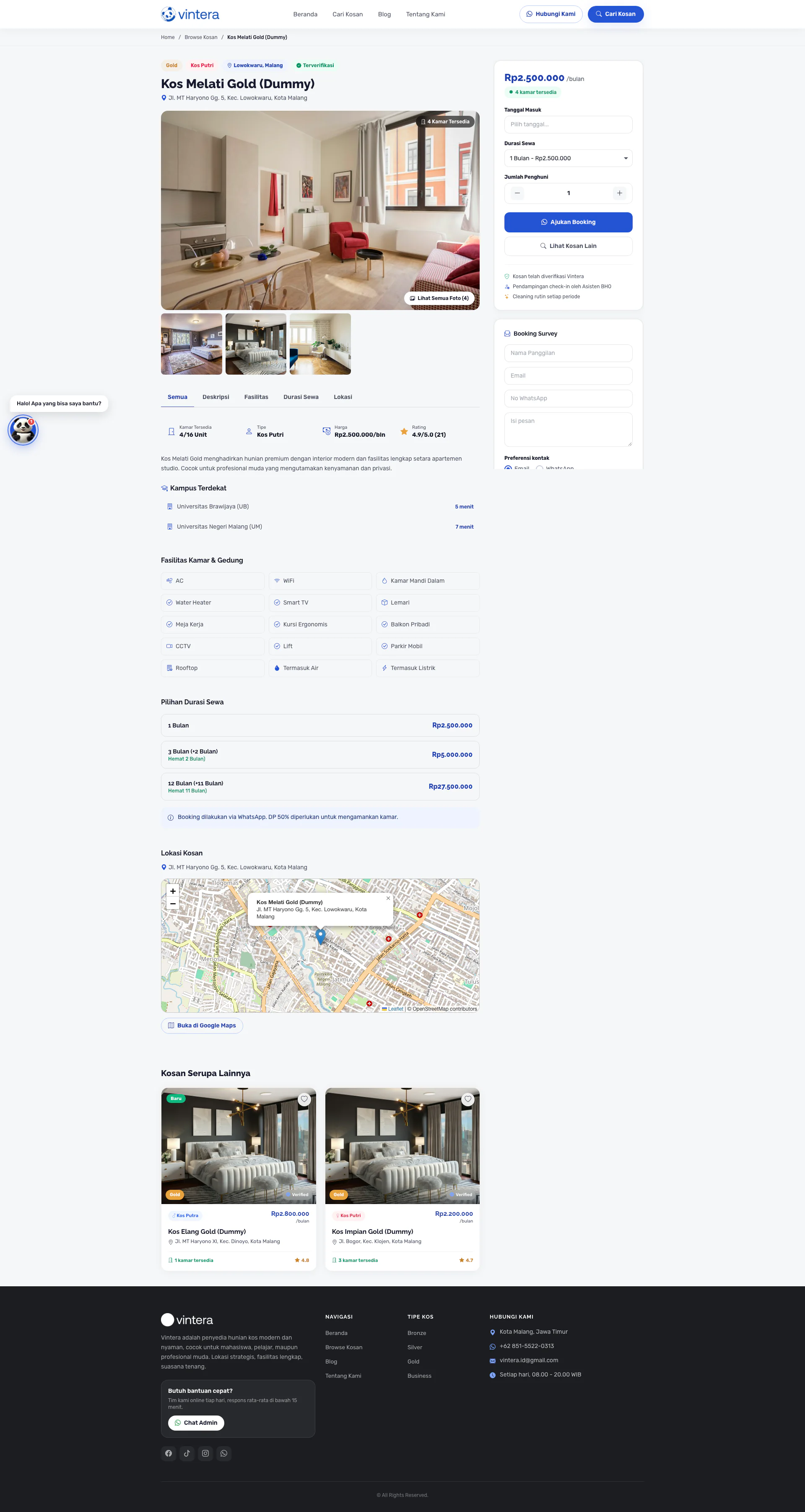 Gallery Web Booking Sewa Kost Online