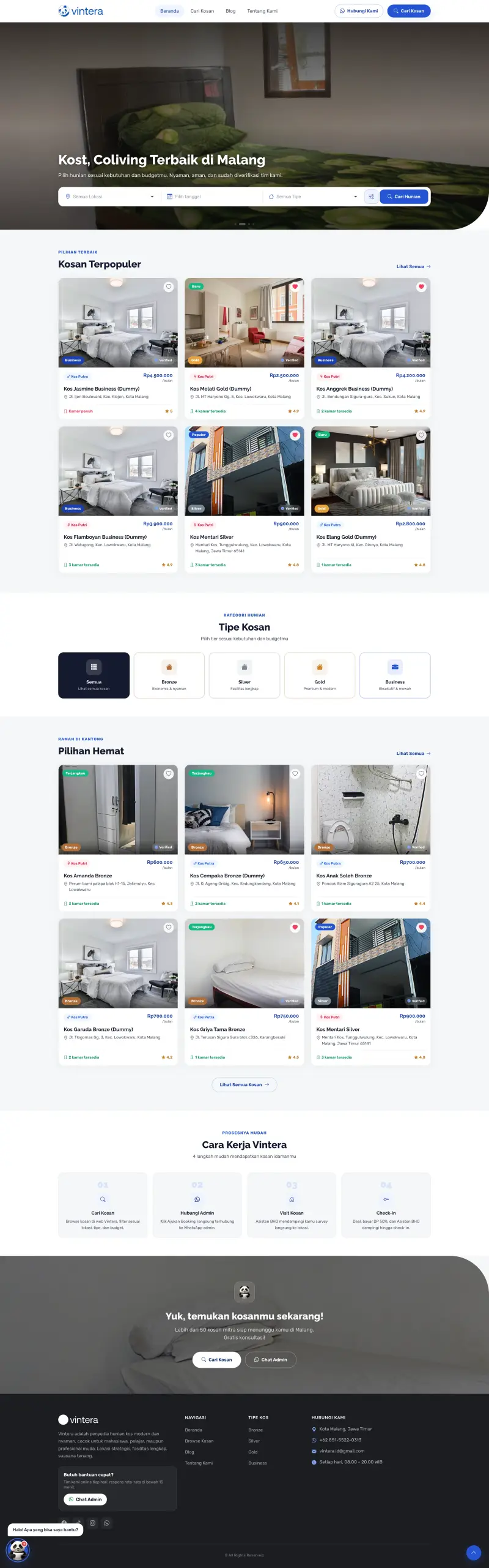 Gallery Web Booking Sewa Kost Online