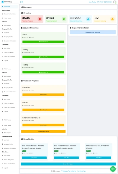 Web e-Invoice & e-Procurement PT. KPI Cilegon