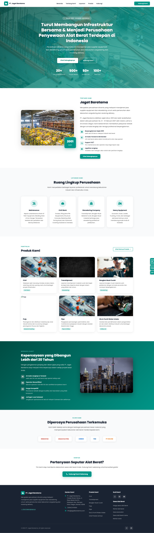 Web Profil Perusahaan PT Jagat Baratama