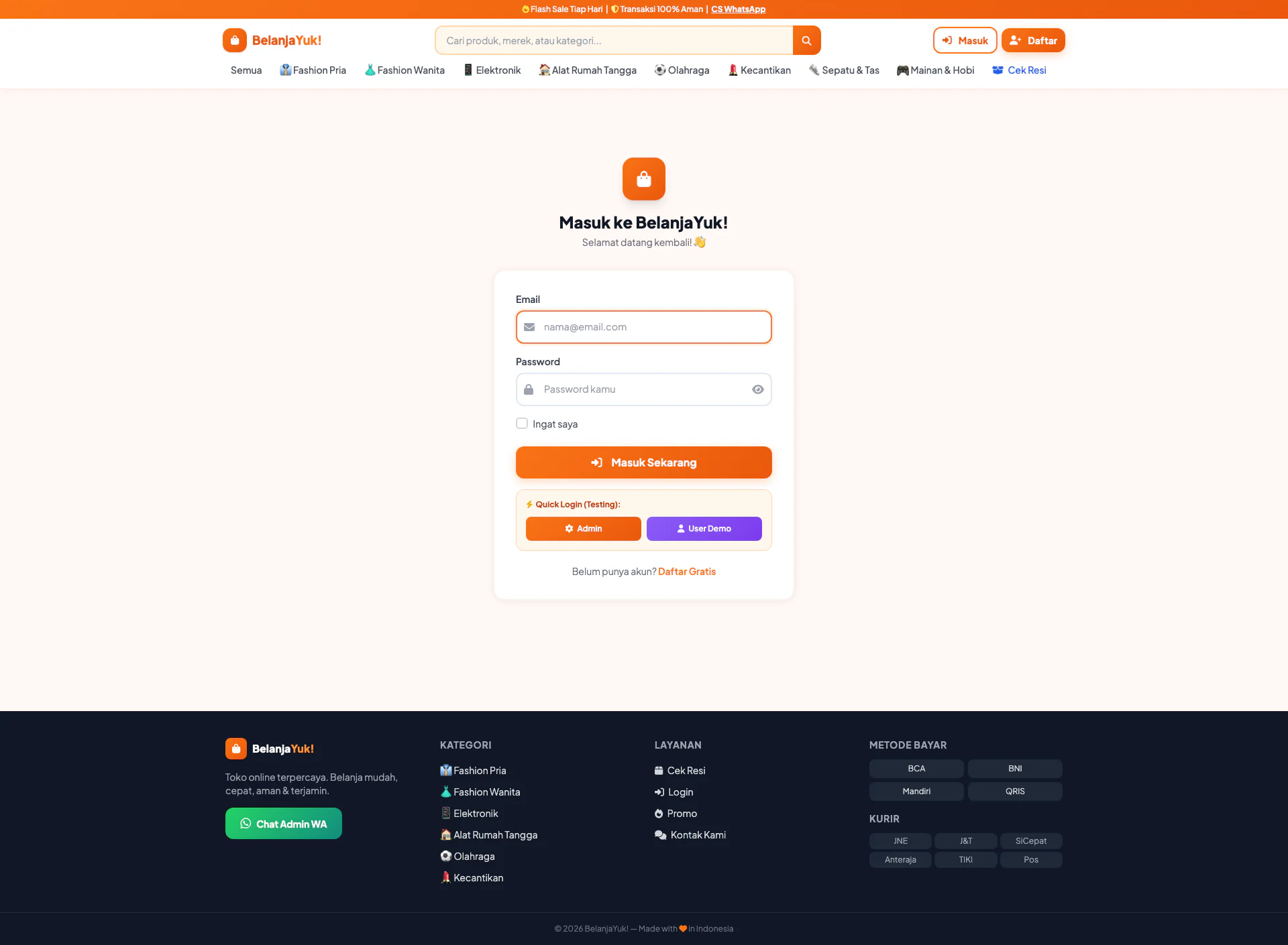 Gallery Web Marketplace & Kurir