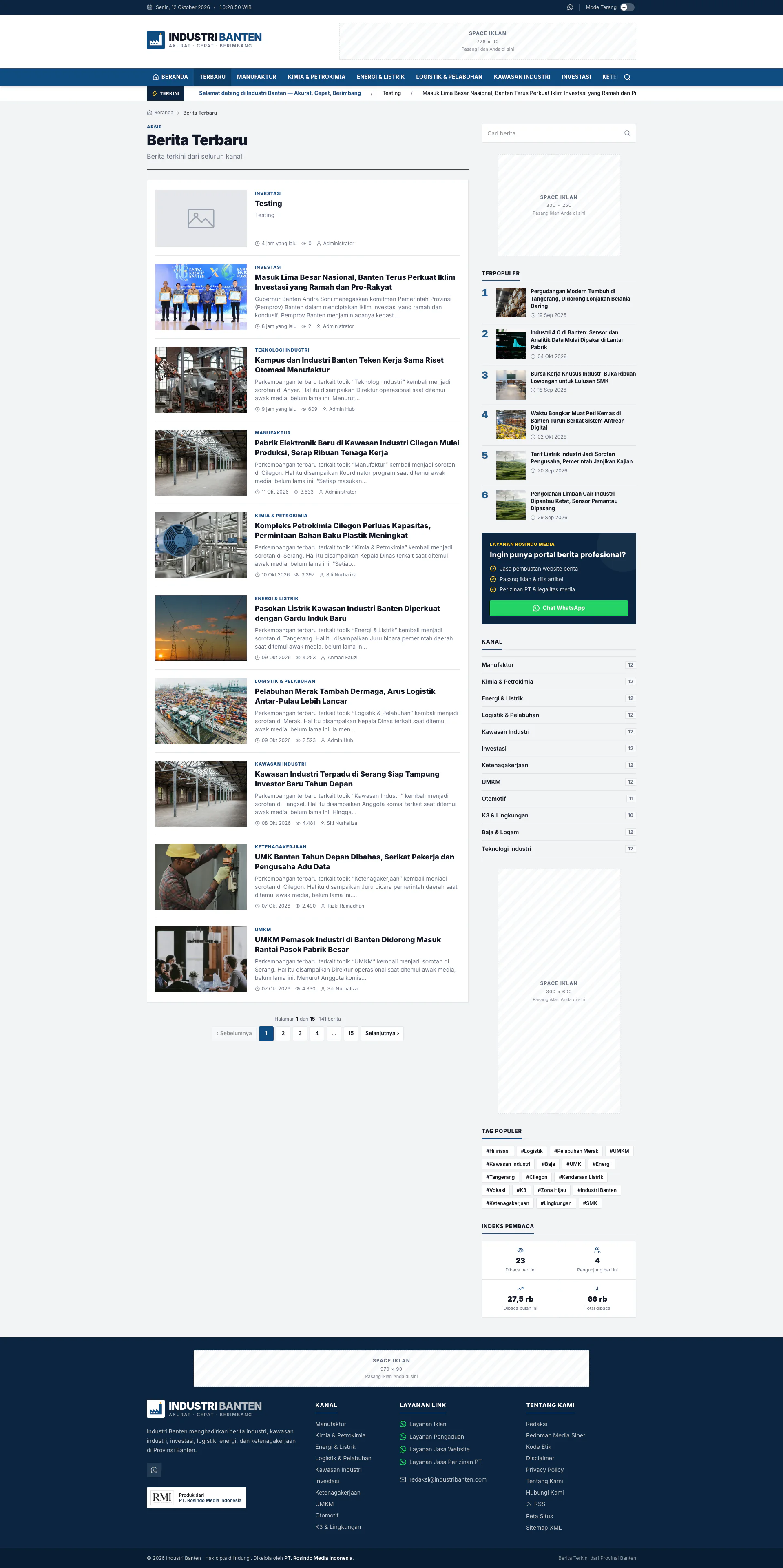 Gallery Web Portal Berita Industri Banten