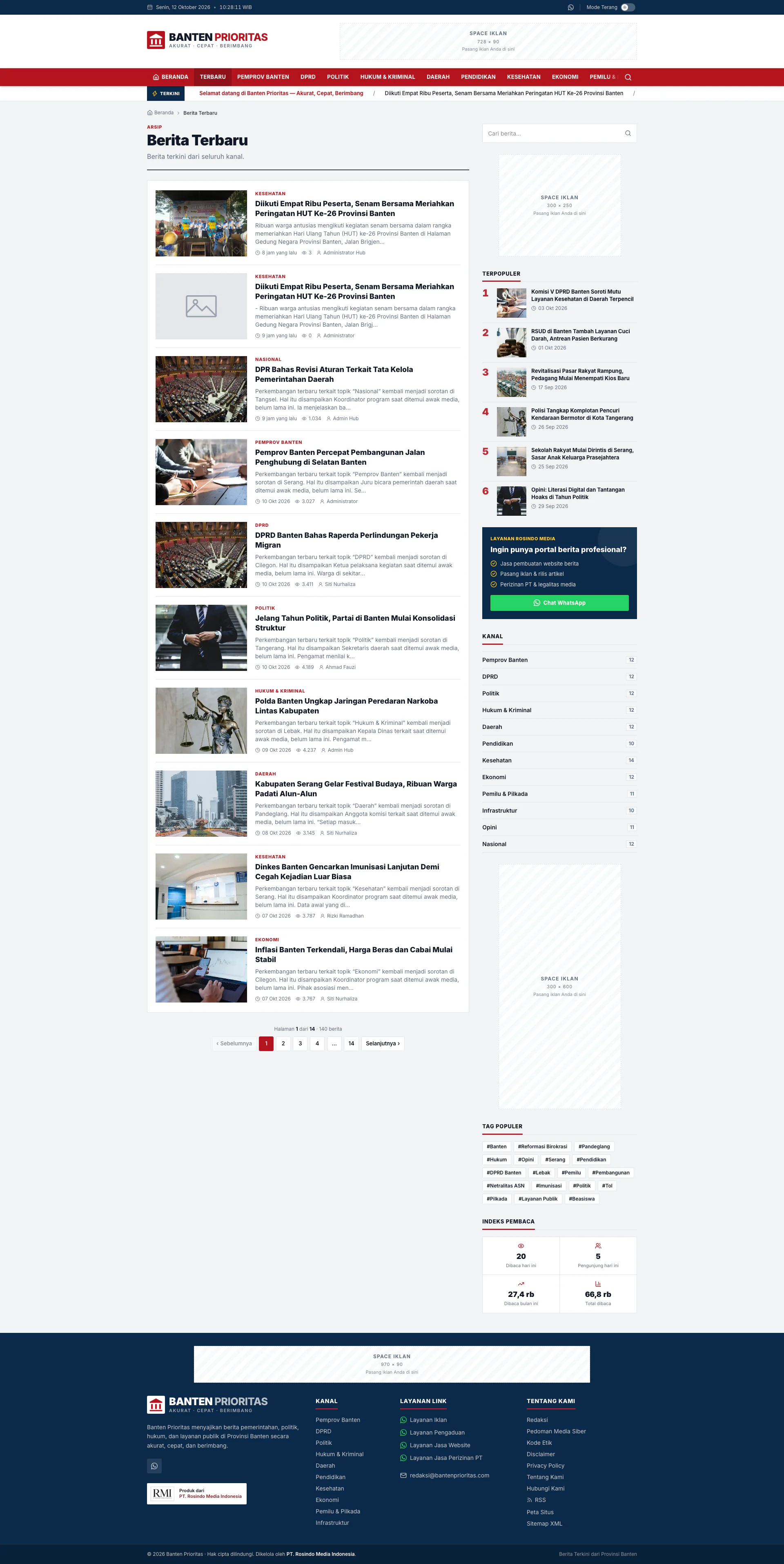 Gallery Web Portal Berita Banten Prioritas