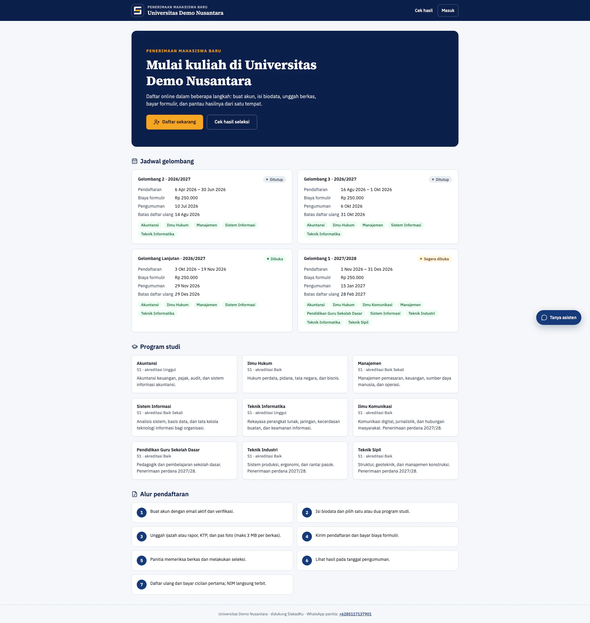 Gallery Web Sistem Informasi Akademik Kampus (SiakadKu)