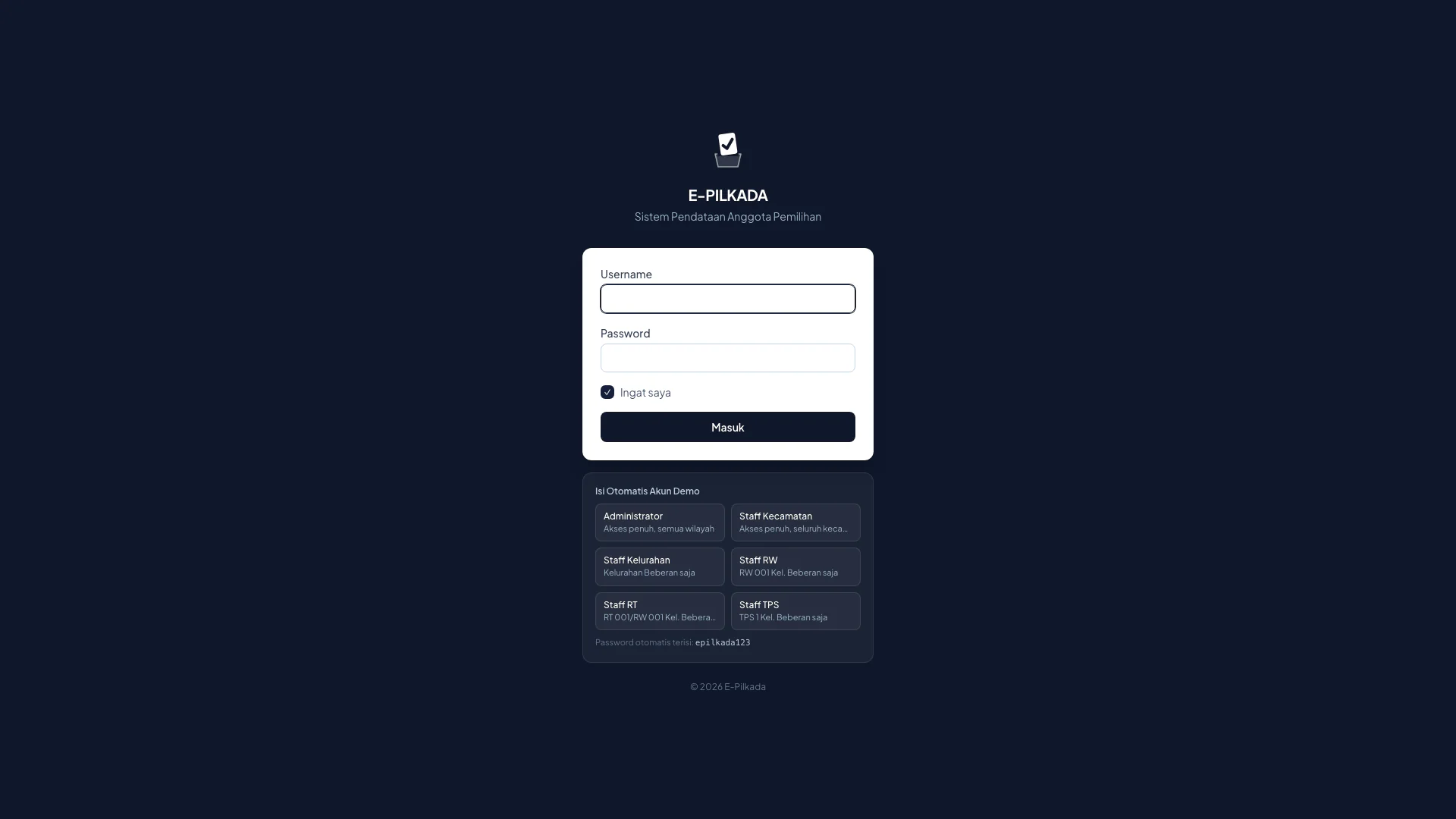 Gallery Web Pendataan Anggota Pilkada