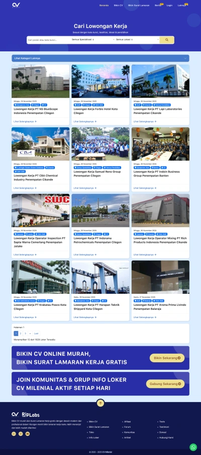 Web Info Loker CV Milenial