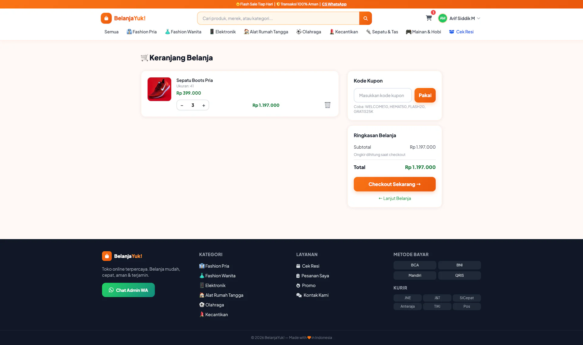 Gallery Web Marketplace & Kurir