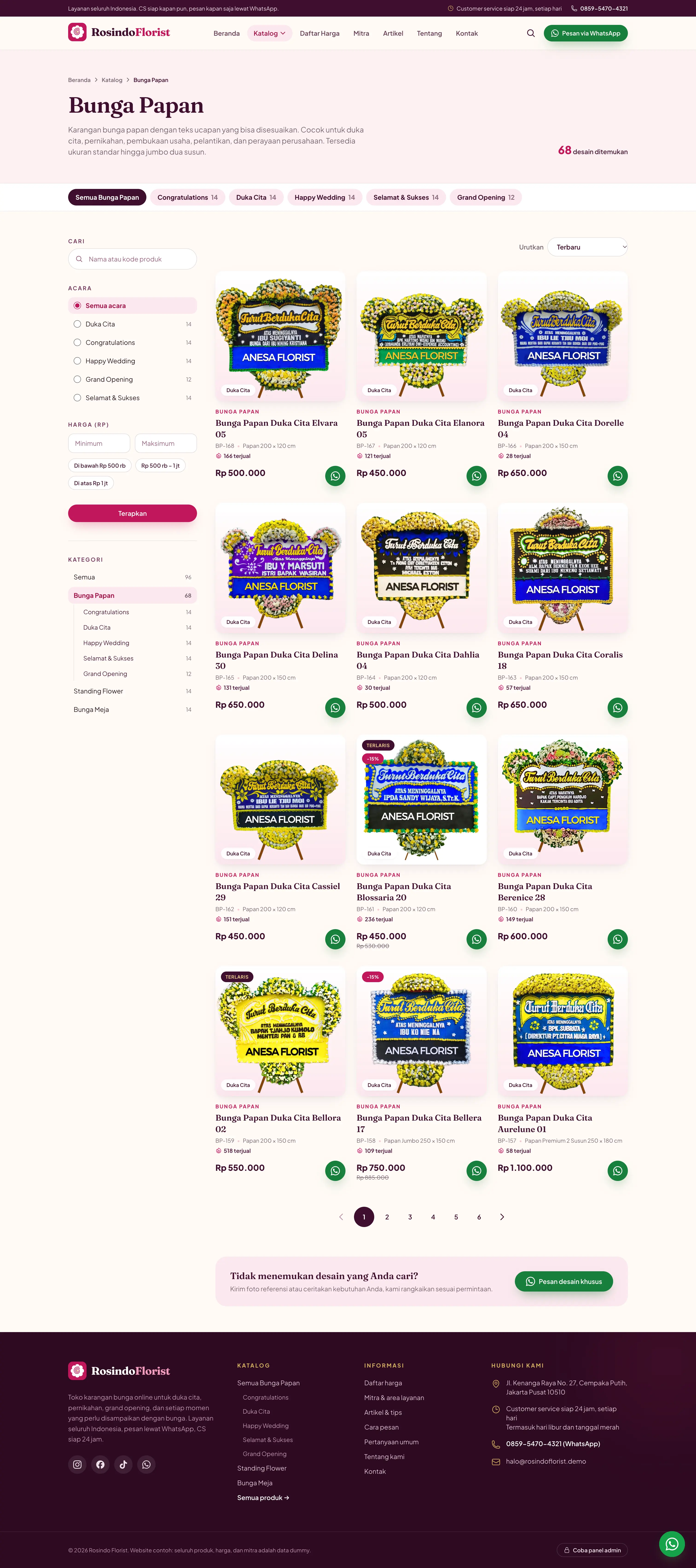 Gallery Rosindo Florist: Toko Papan Bunga & Karangan Bunga Online Seluruh Indonesia