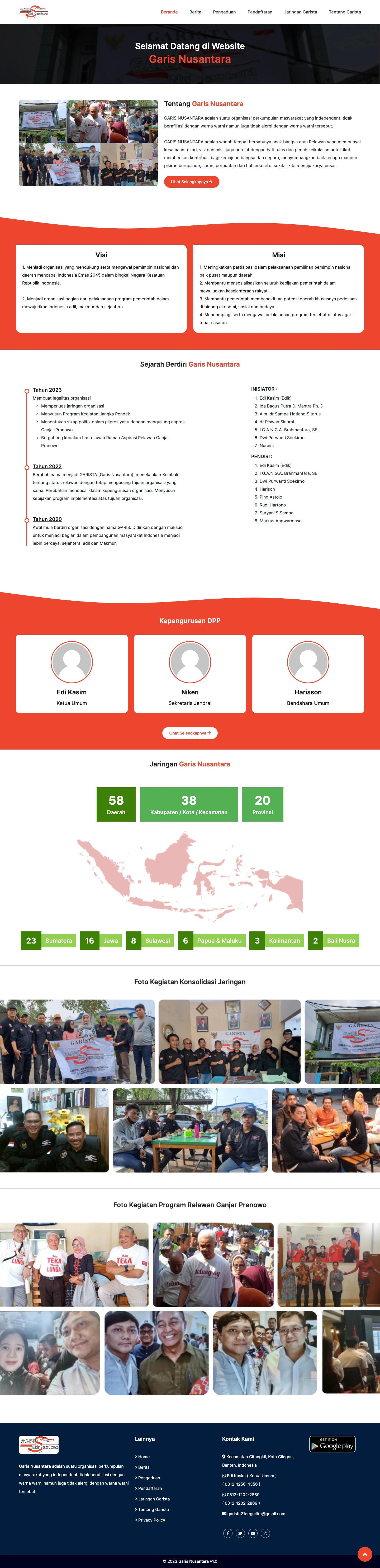 Web Profil Organisasi Garis Nusantara