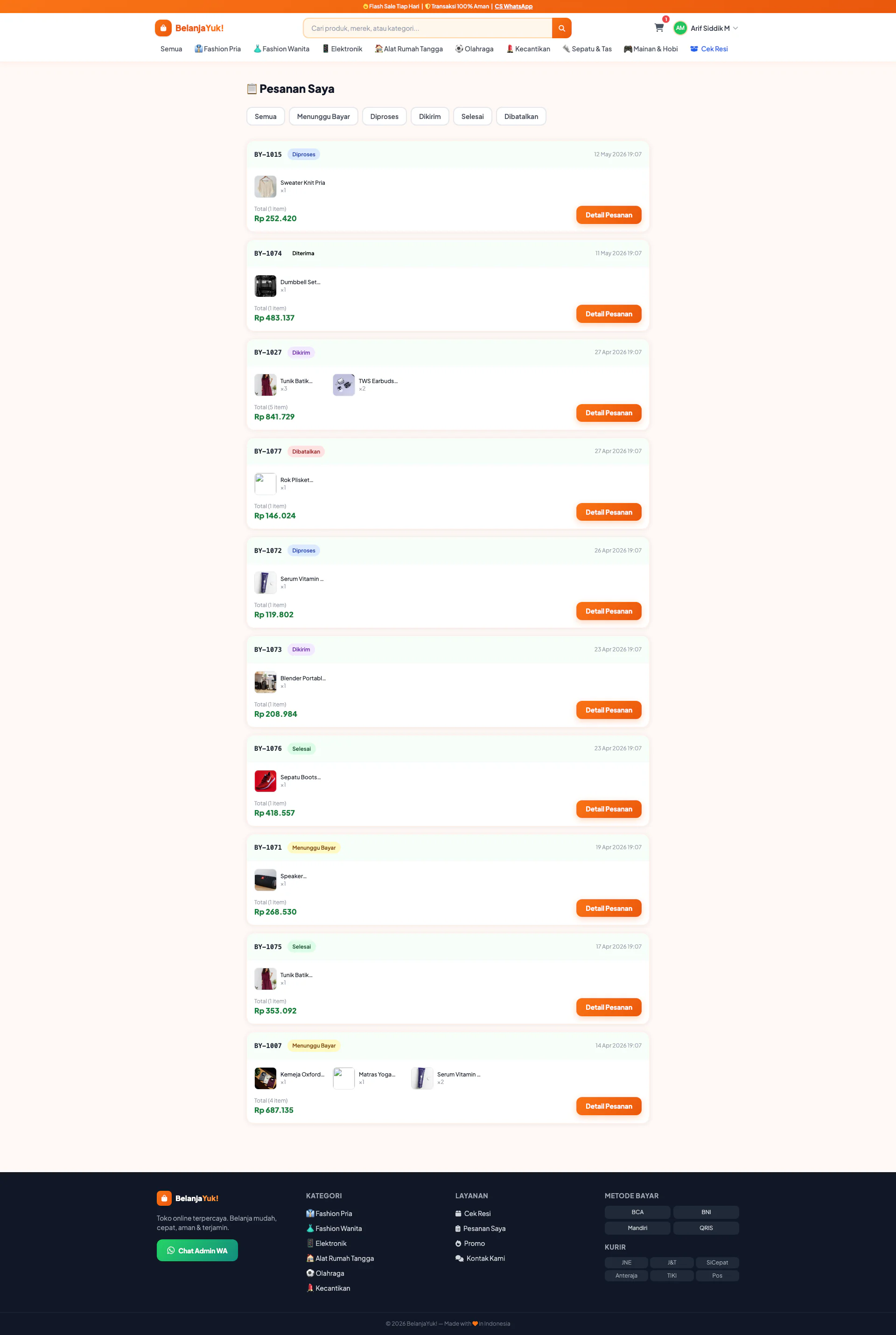 Gallery Web Marketplace & Kurir