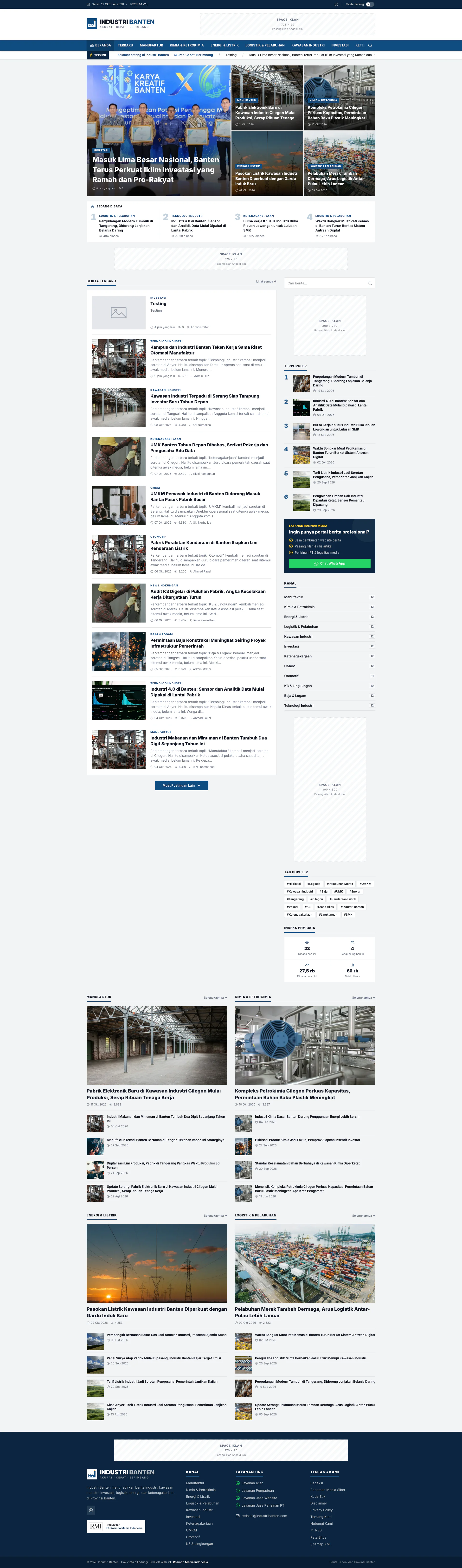 Gallery Web Portal Berita Industri Banten