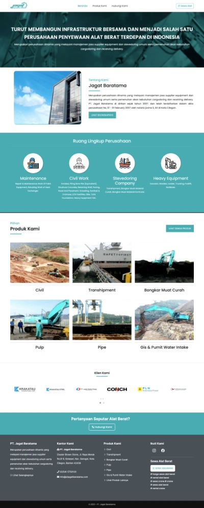 Web Profil Perusahaan PT Jagat Baratama