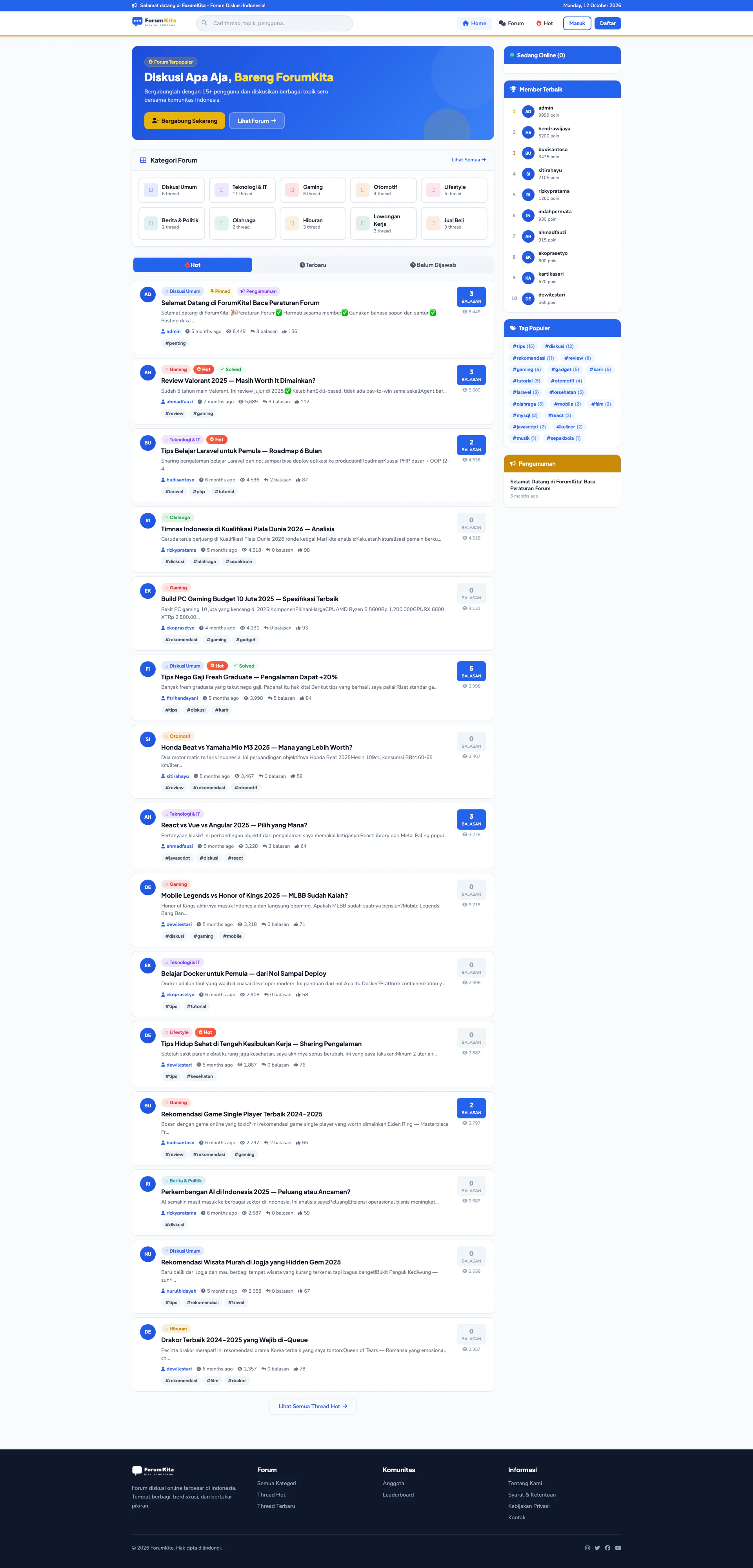 Web Forum Diskusi Online