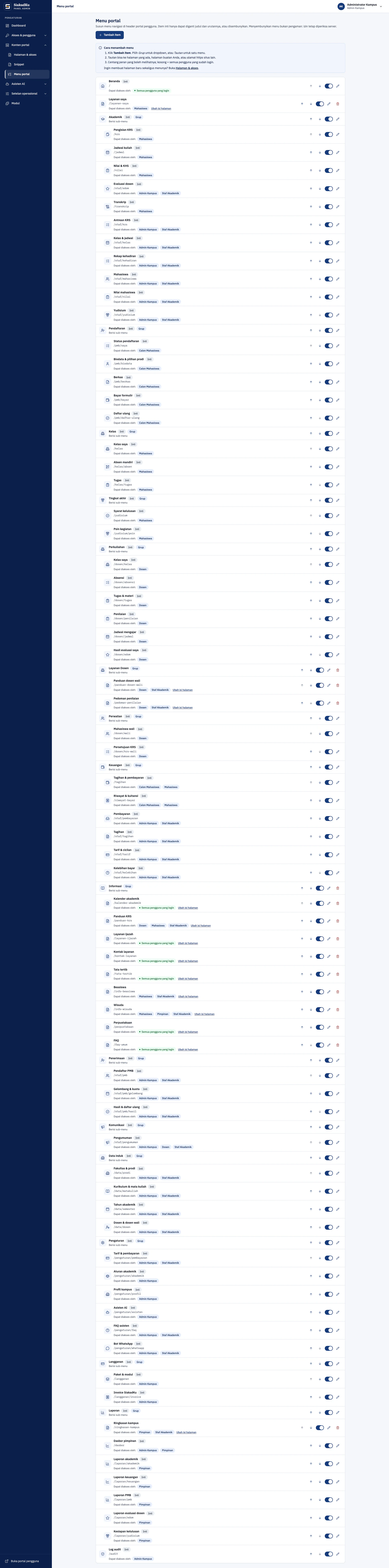Gallery Web Sistem Informasi Akademik Kampus (SiakadKu)