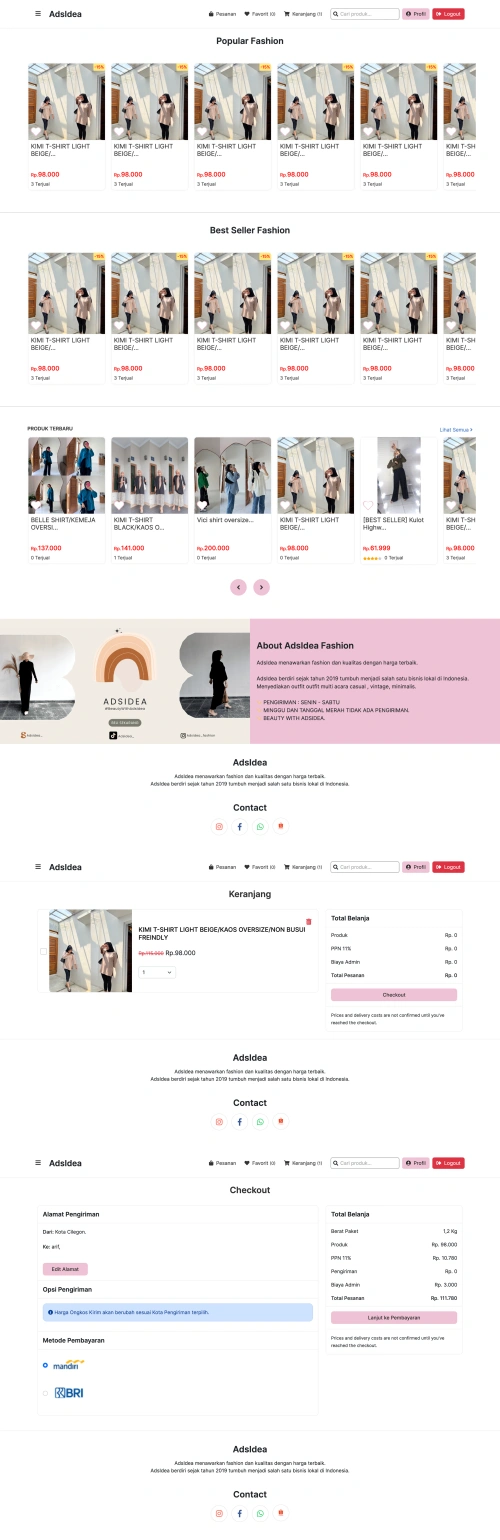 Web Online Shop Adsidea (Fashion & Outfit)