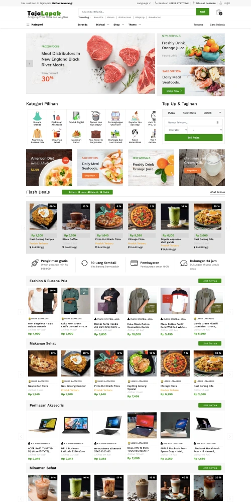 Web Marketplace & E-Commerce Siap Pakai